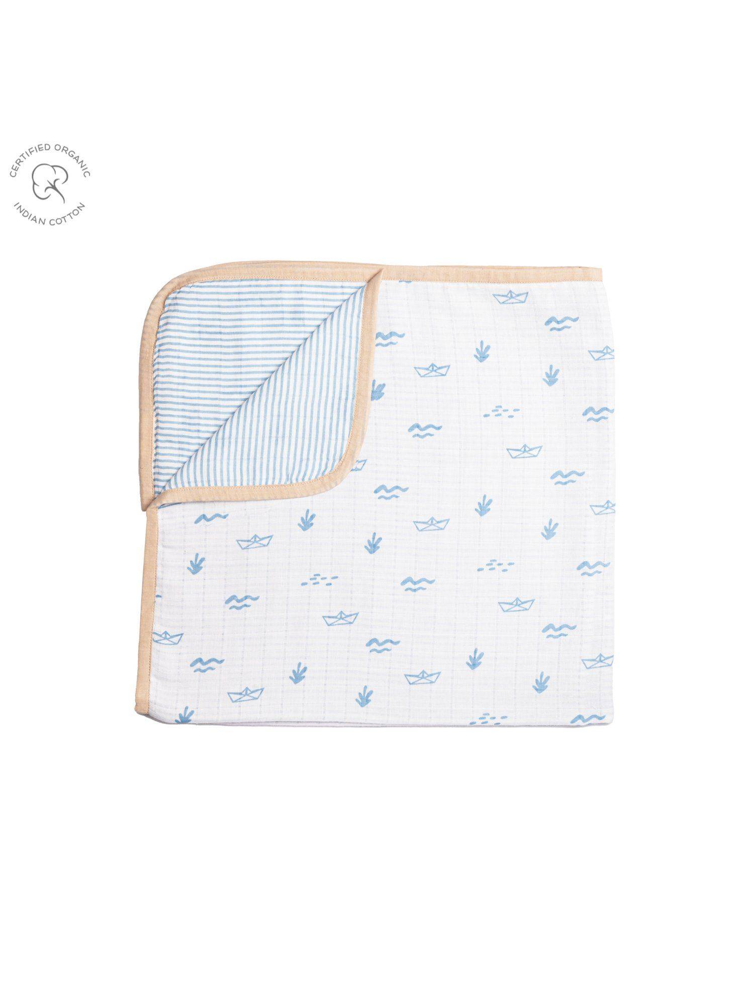 Masilo Organic Muslin Blanket - Sea Breeze