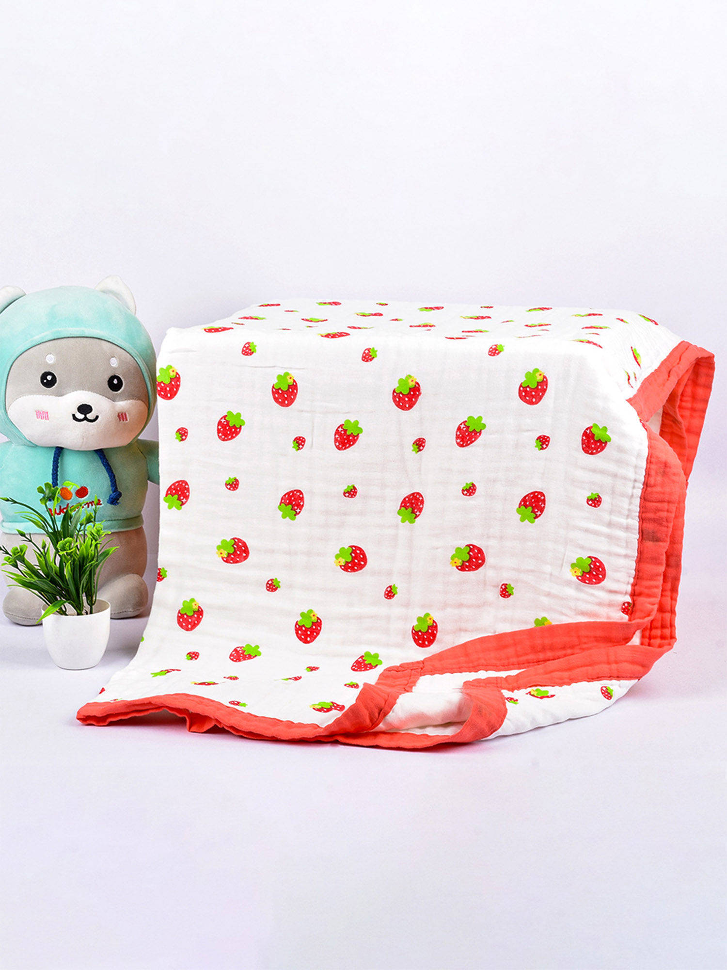 Moms Home Super Soft Absorbent Muslin 6 Layer Wash Towel - 0-36 Months - Mix Design