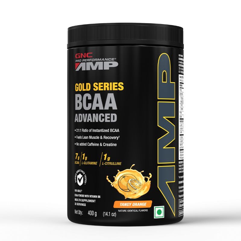 GNC AMP Gold Series BCAA Advanced with Vitamin B6 - 14.1 Oz (Orange)