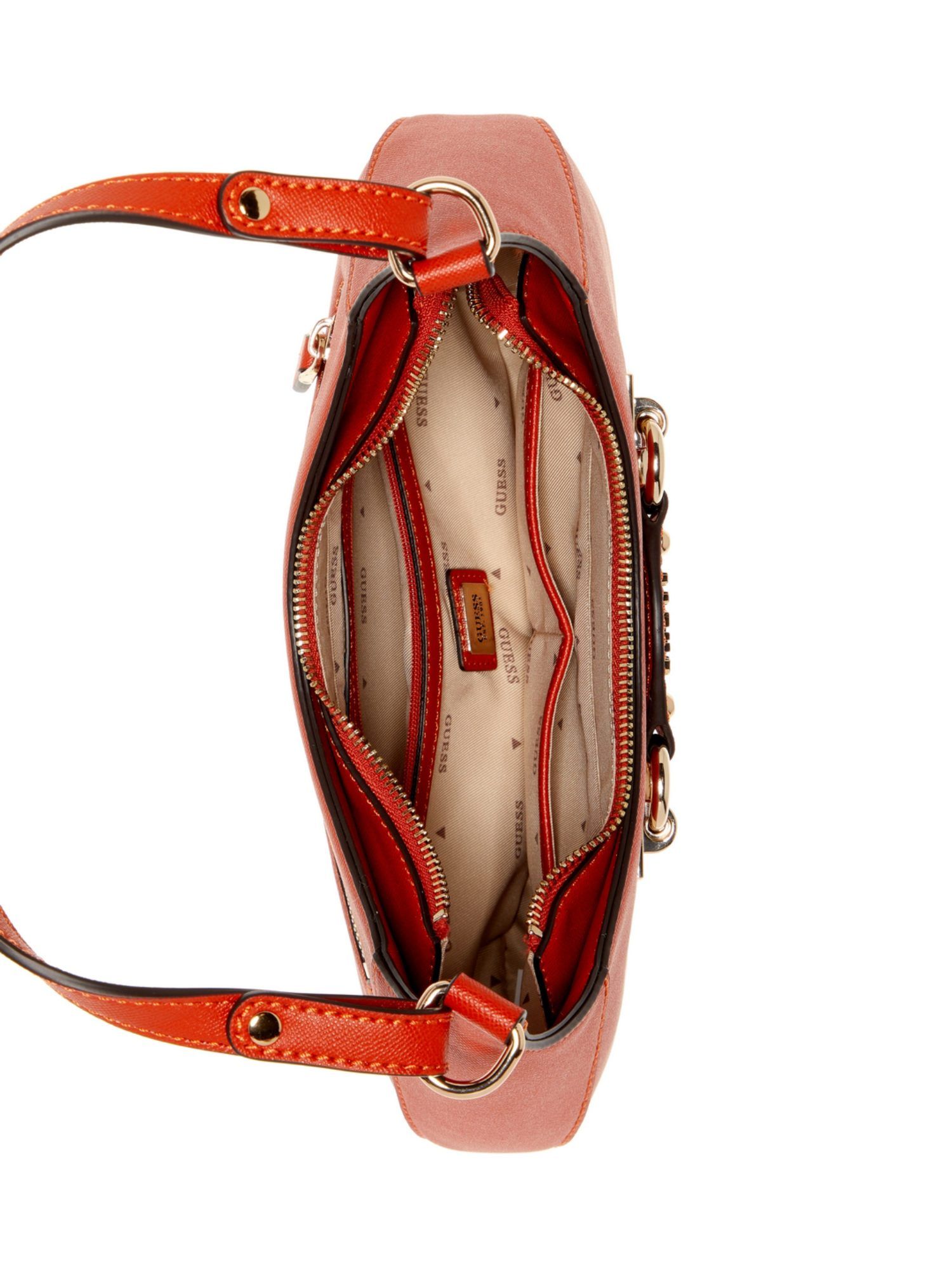 Buy Guess Chili Textured Mimina Top Zip Handbag Online