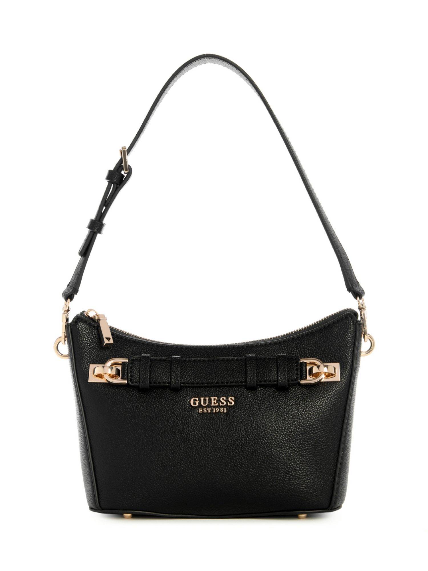 Guess Black Solid Gregoria Top Zip Handbag