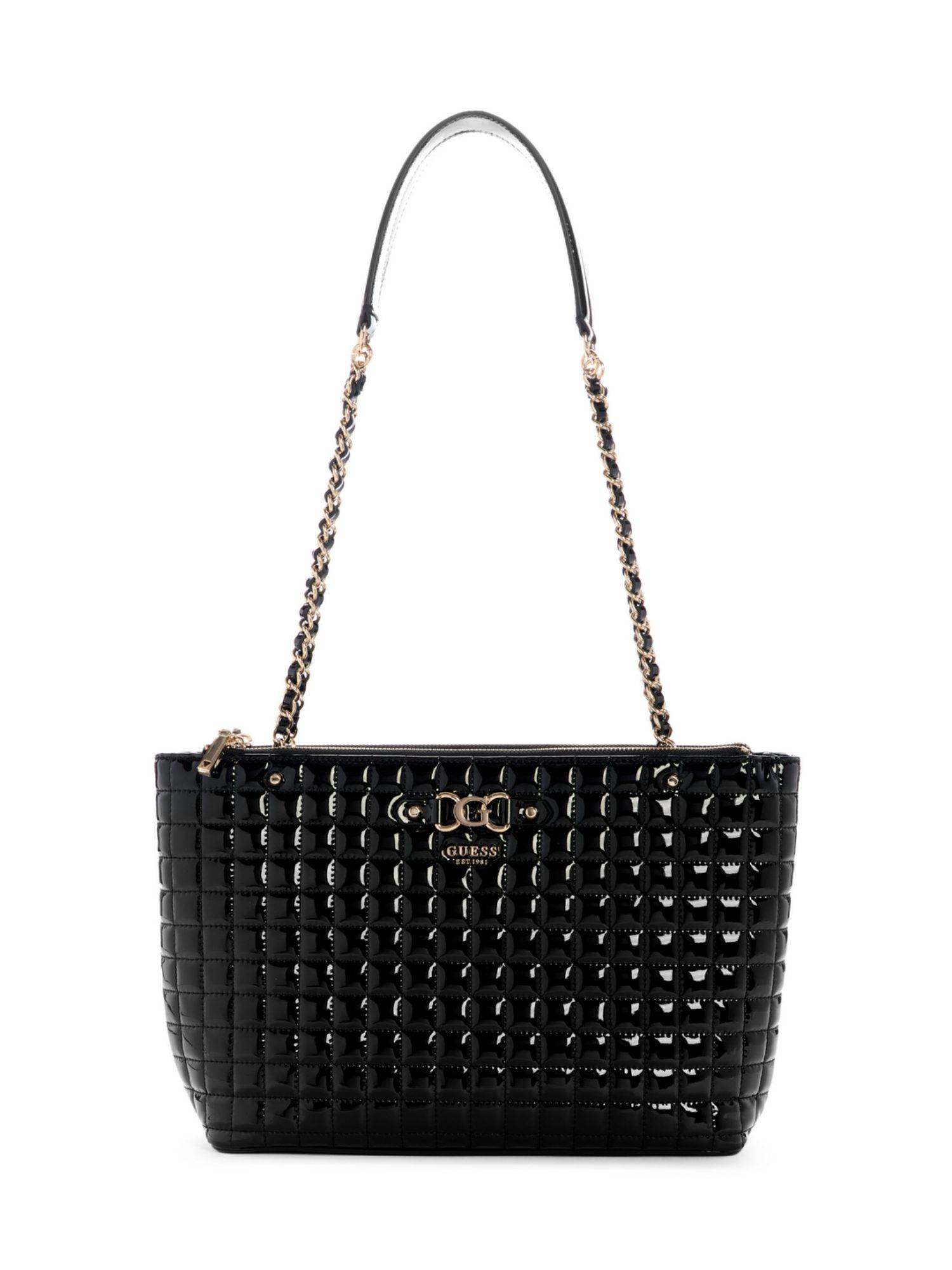 Guess Black Quilted Nadira Status Tote Bag