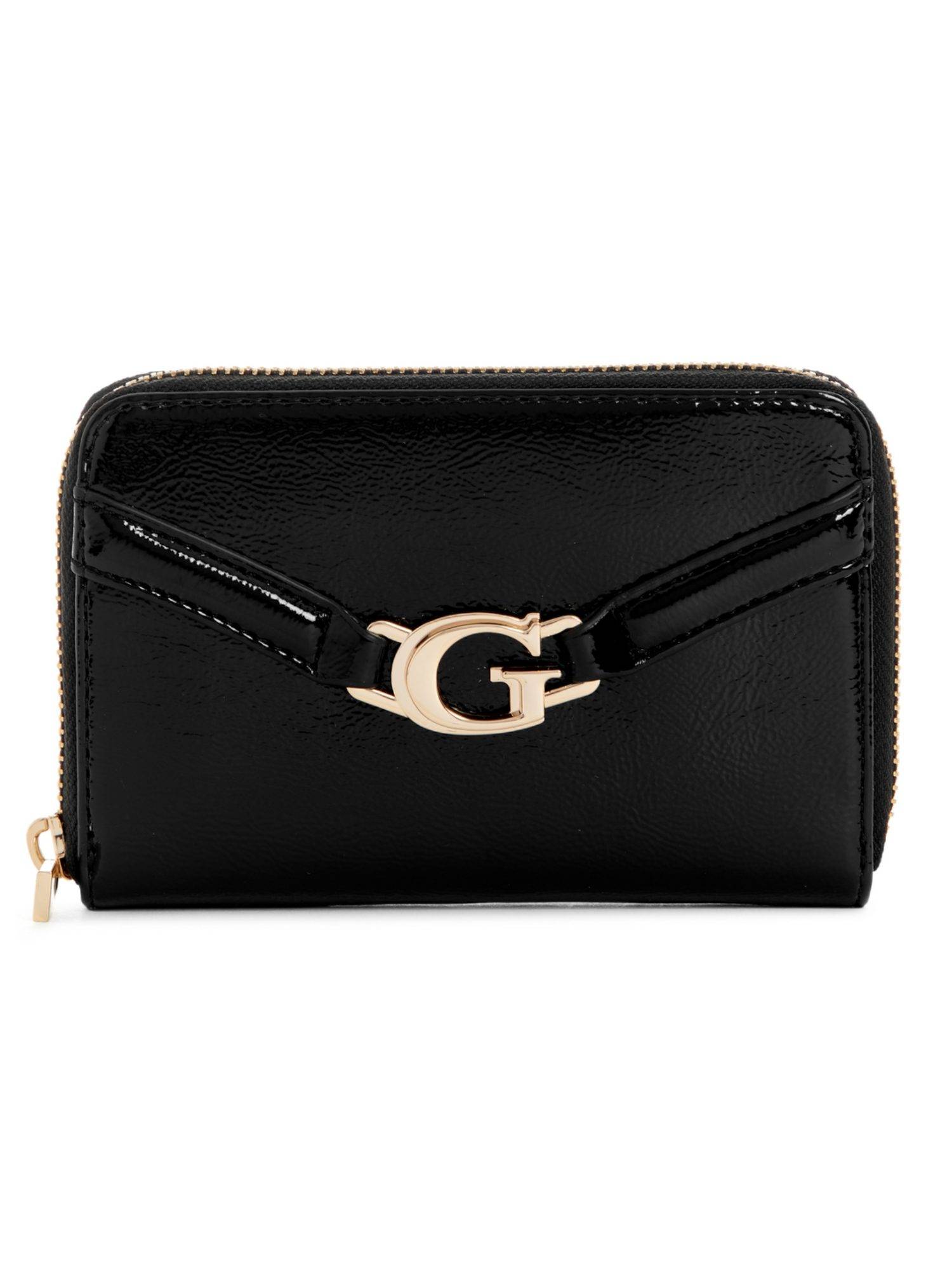 Guess Black Solid Dea Medium Zip Around Wallet