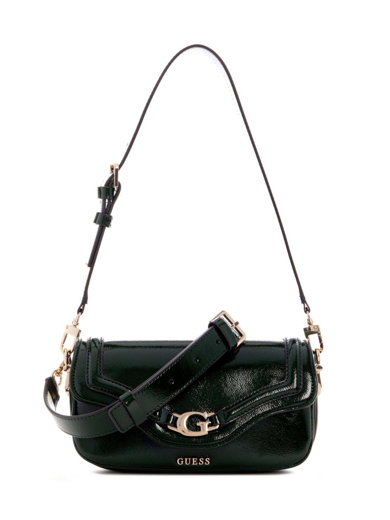 Guess Forest Solid Dea Flap Handbag with Detachable Strap