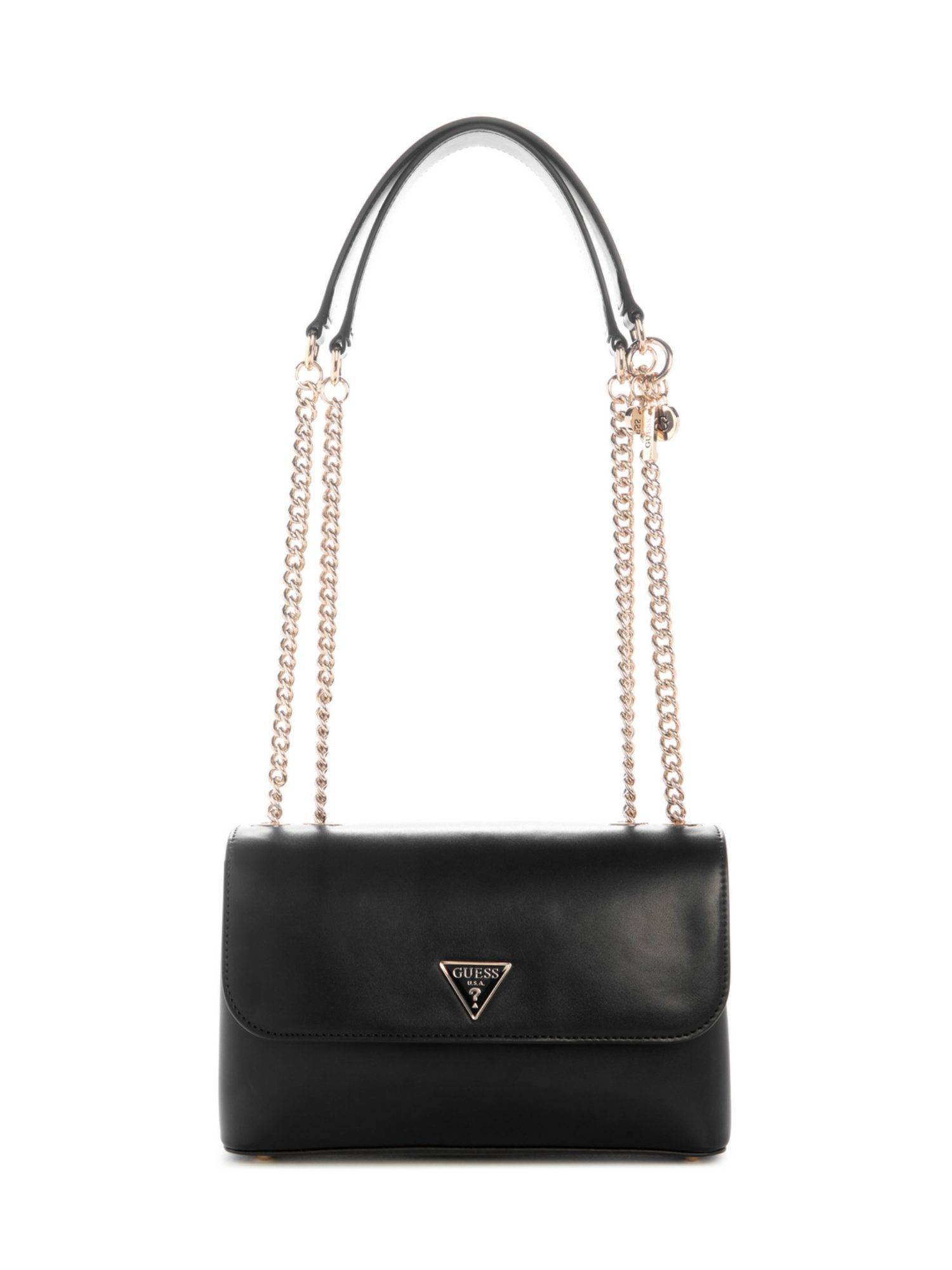 Guess Black Solid Daryna Crossbody Sling Bag with Detachable Strap