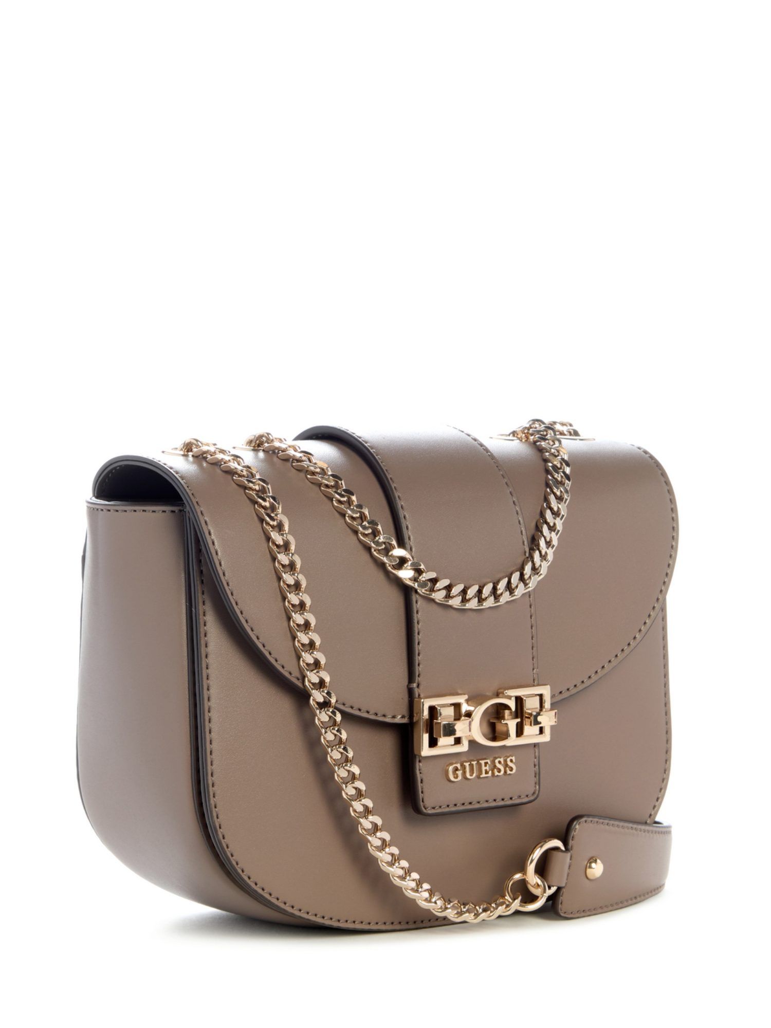Buy Guess Dark Taupe Solid Jane Convertible Crossbody Sling Bag Online