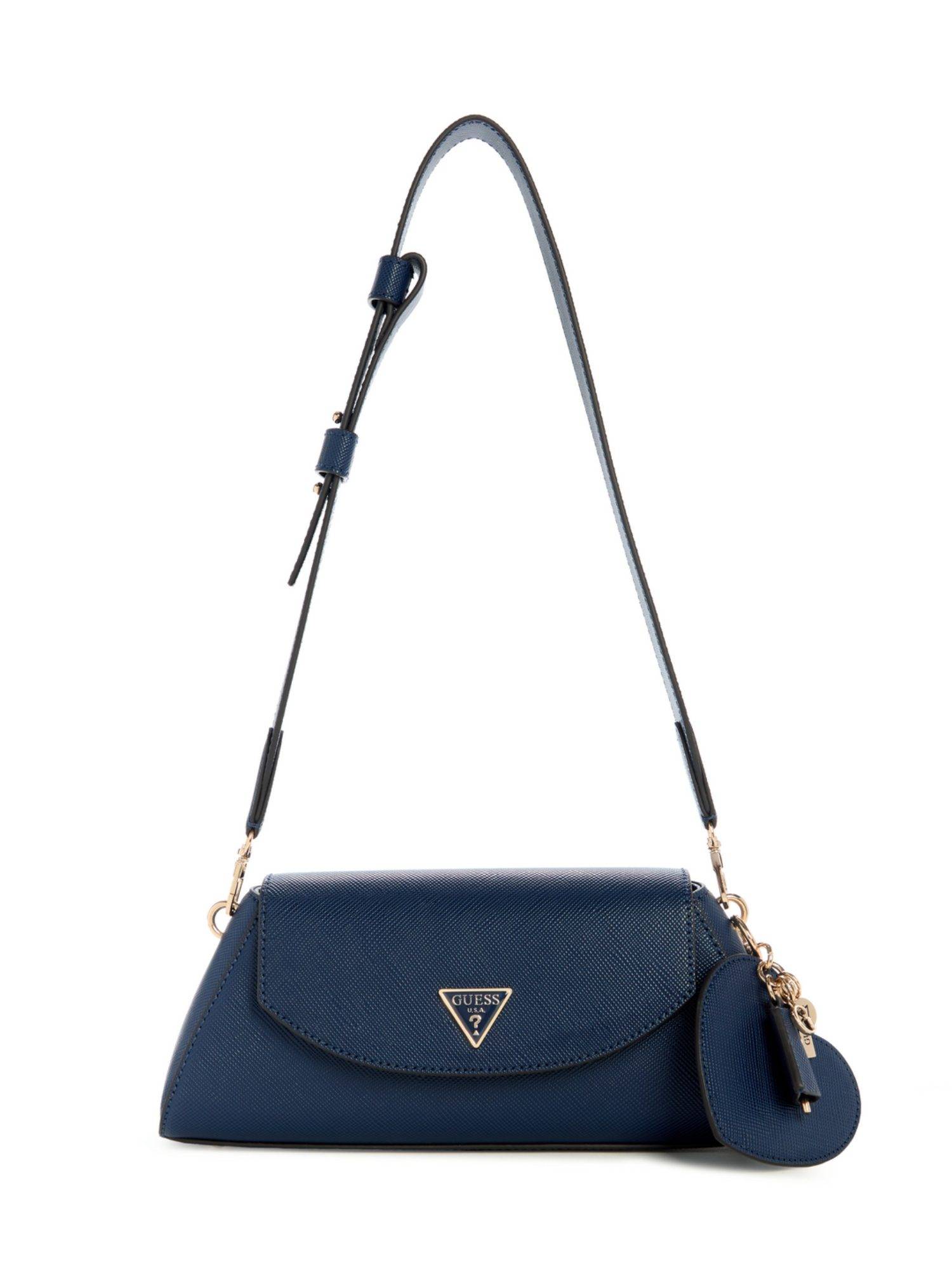 Guess Midnight Textured Bolena Flap Handbag
