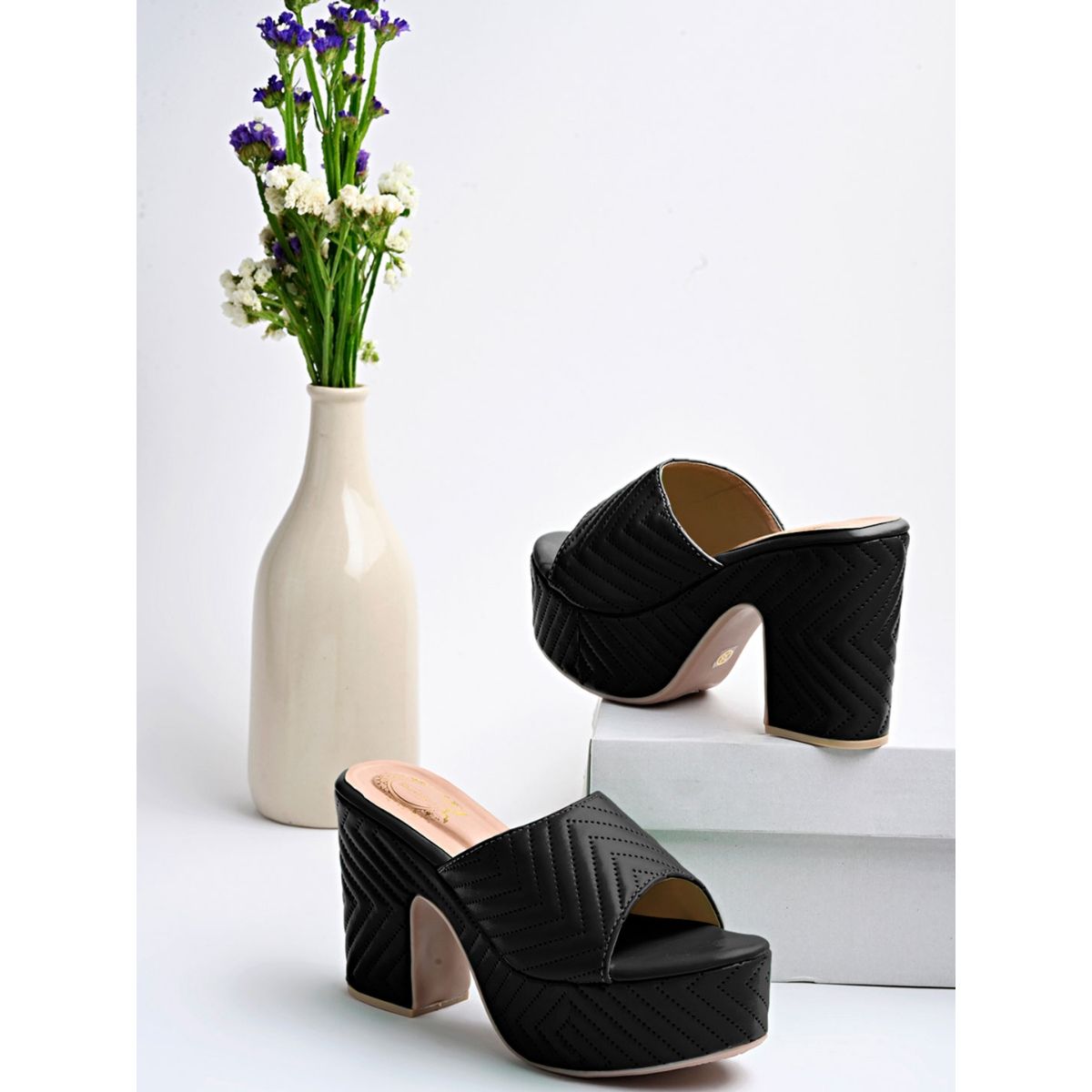 Black open toe heels hot sale