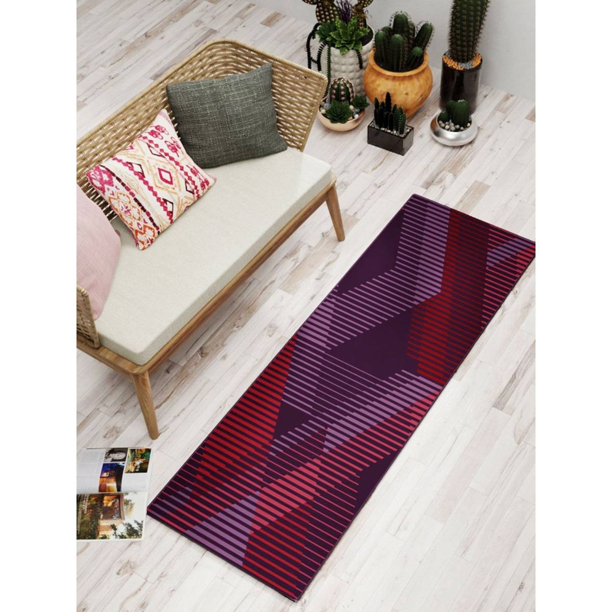 BIANCA Matuzi 2 X 5 Ft Area Rug Plum03