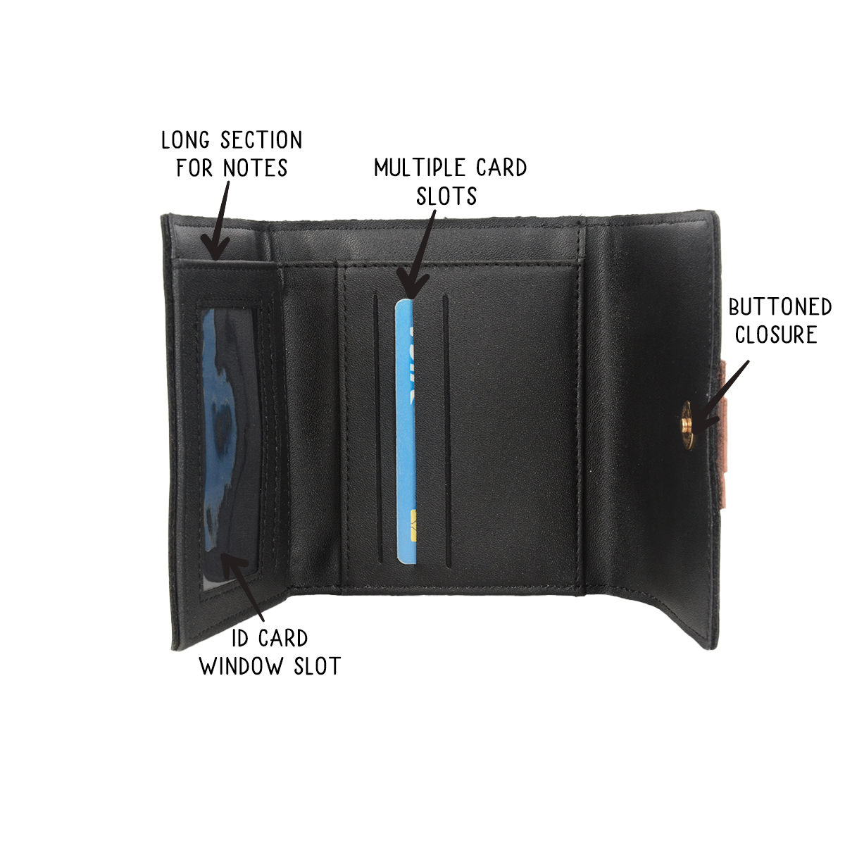 Cloe cat Slim 3 fold Wallet