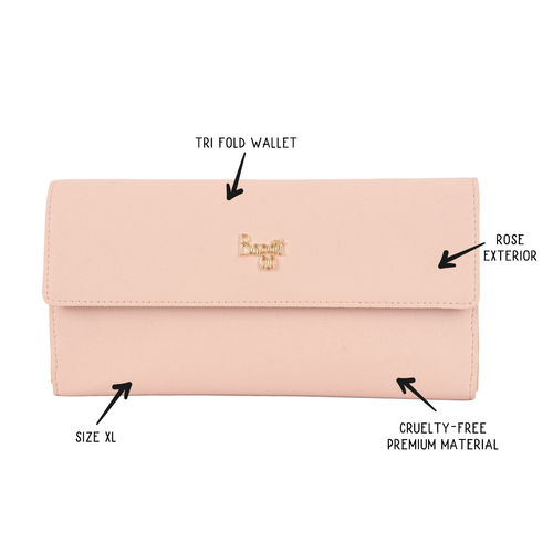 Buy Baggit Women's 3 Fold Wallet - Large (Pink) at