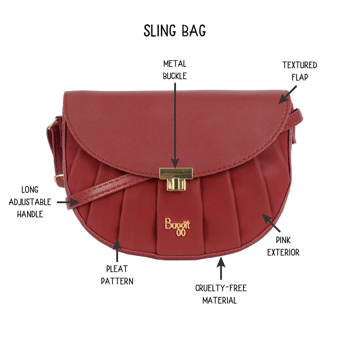 Buy Baggit Matilda Lk XX Small Maroon Sling Bag Online