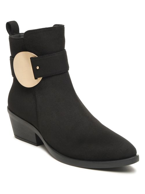 Buy Bruno Manetti Women Black Pointed Toe Casual Boots Online