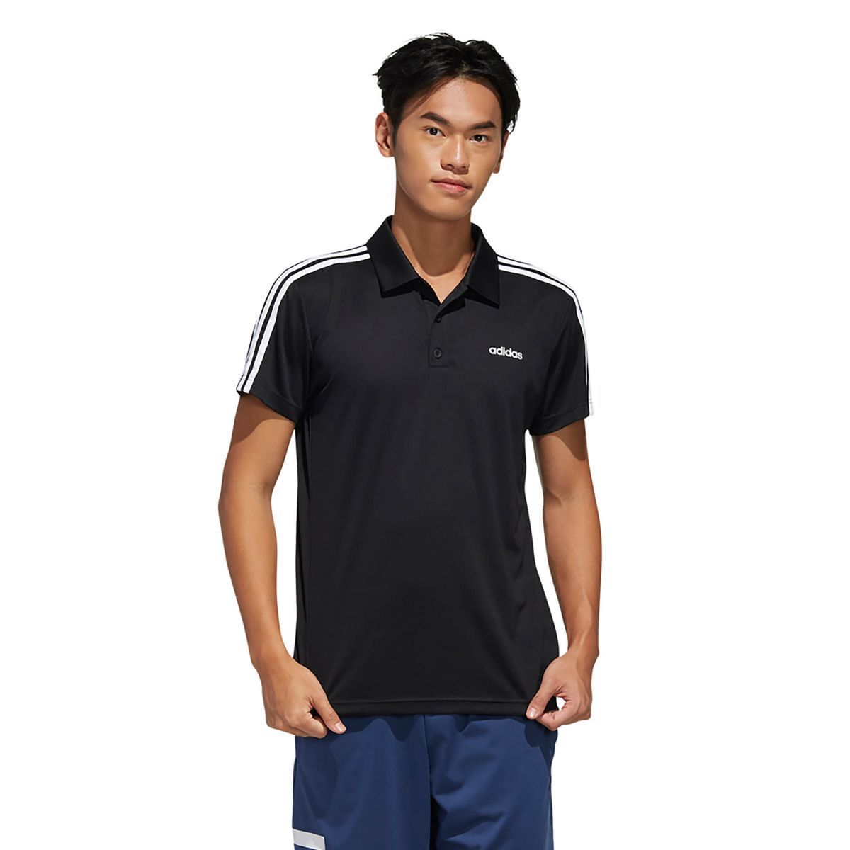 Buy adidas Striped D2m 3s Polo T shirt Black Online