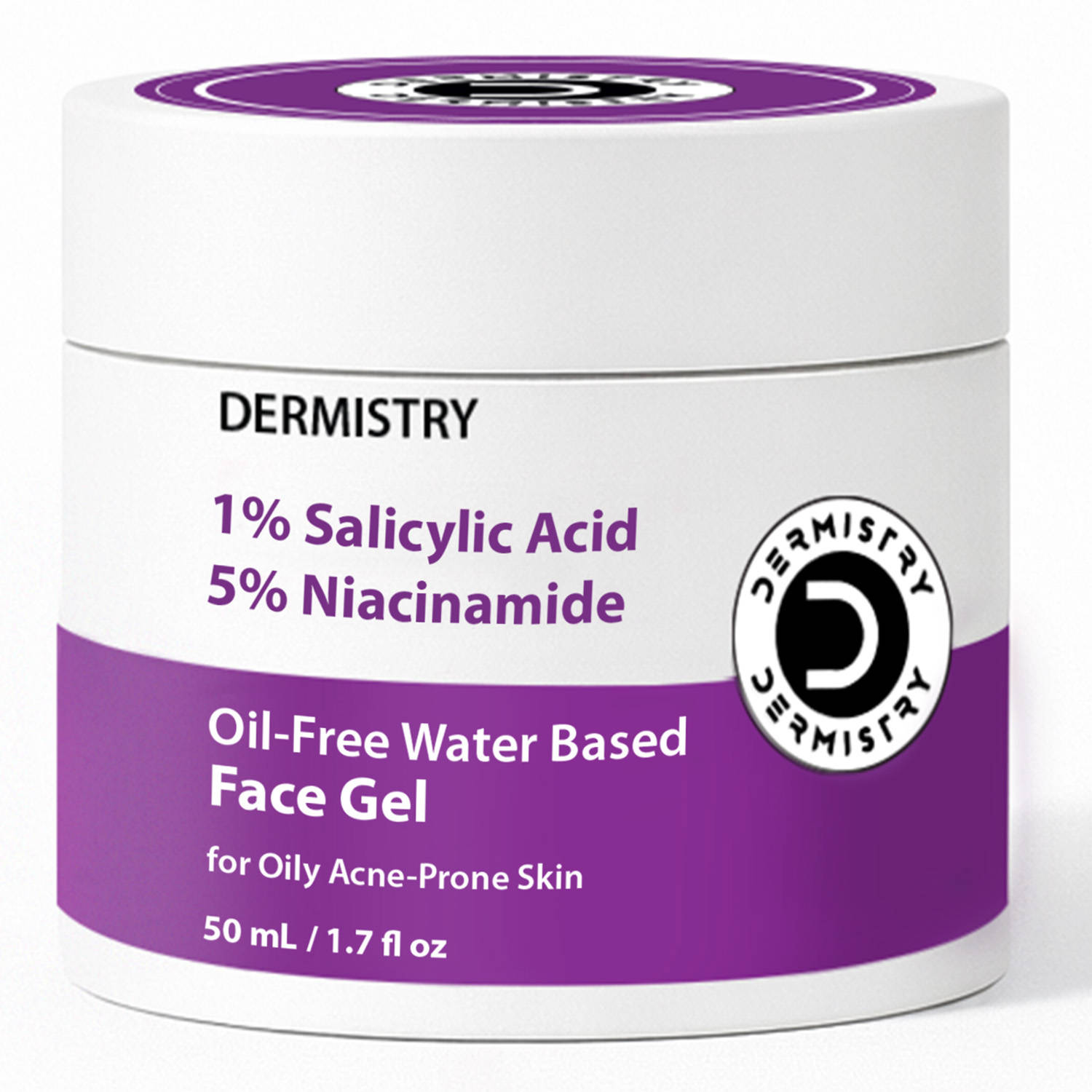 DERMISTRY 1% Salicylic Acid 5% Niacinamide Oil Control Face Gel Water Based for Oily Acne Prone Skin