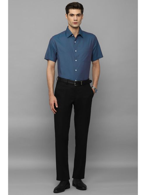 LOUIS PHILIPPE Men Self Design Formal Blue Shirt - Buy LOUIS