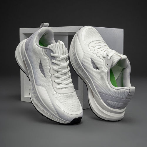 Red Tape Men Textured White and Grey Athleisure Sports Shoes