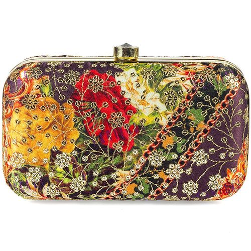 Parizaat By Shadab Khan Dark Grey Embroidered Clutch