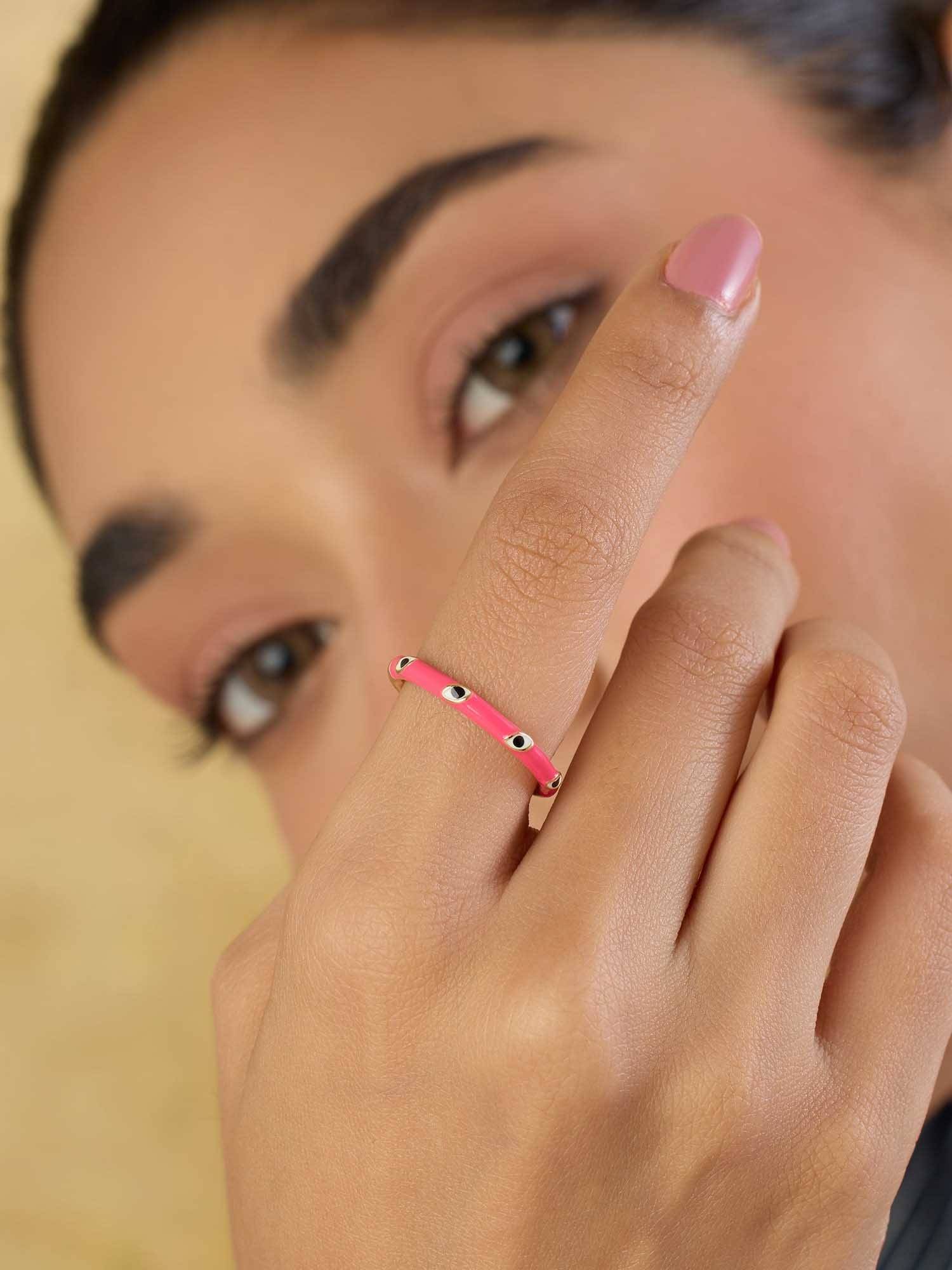 Indinoor Peach Adrienne Everyday Ring-Free Size