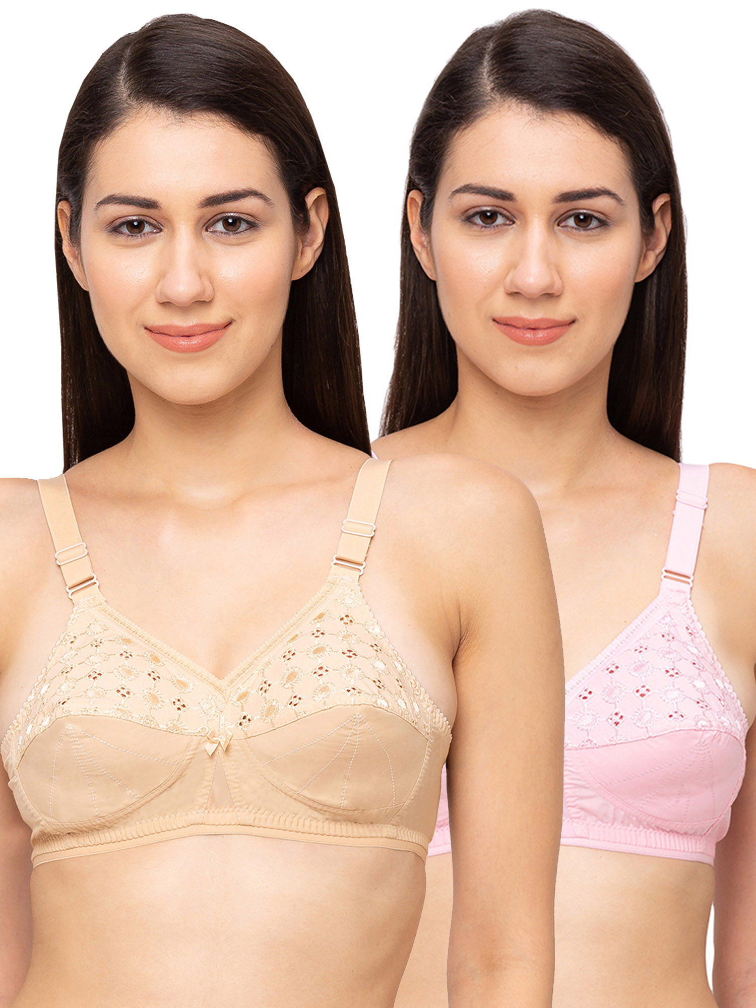 Buy Juliet Womens Non Padded Non Wired Bra Combo Nari Skin Pink Online