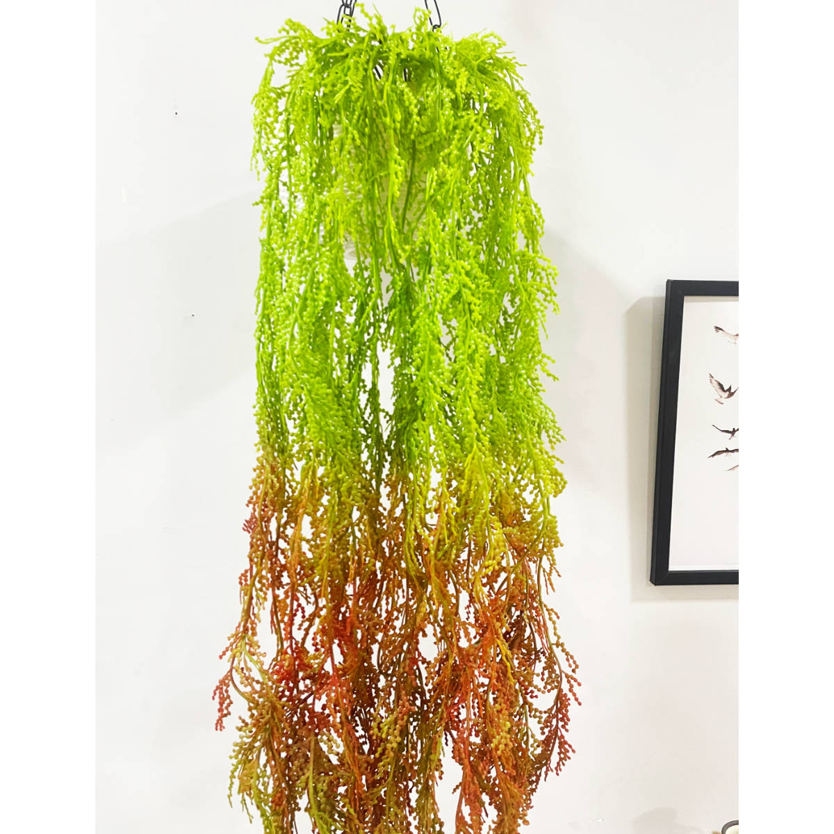 ARICK DECOR Artificial Red Hanging Green Plant Creepers for Decoration (Pack of 2) (2.6 Feet)