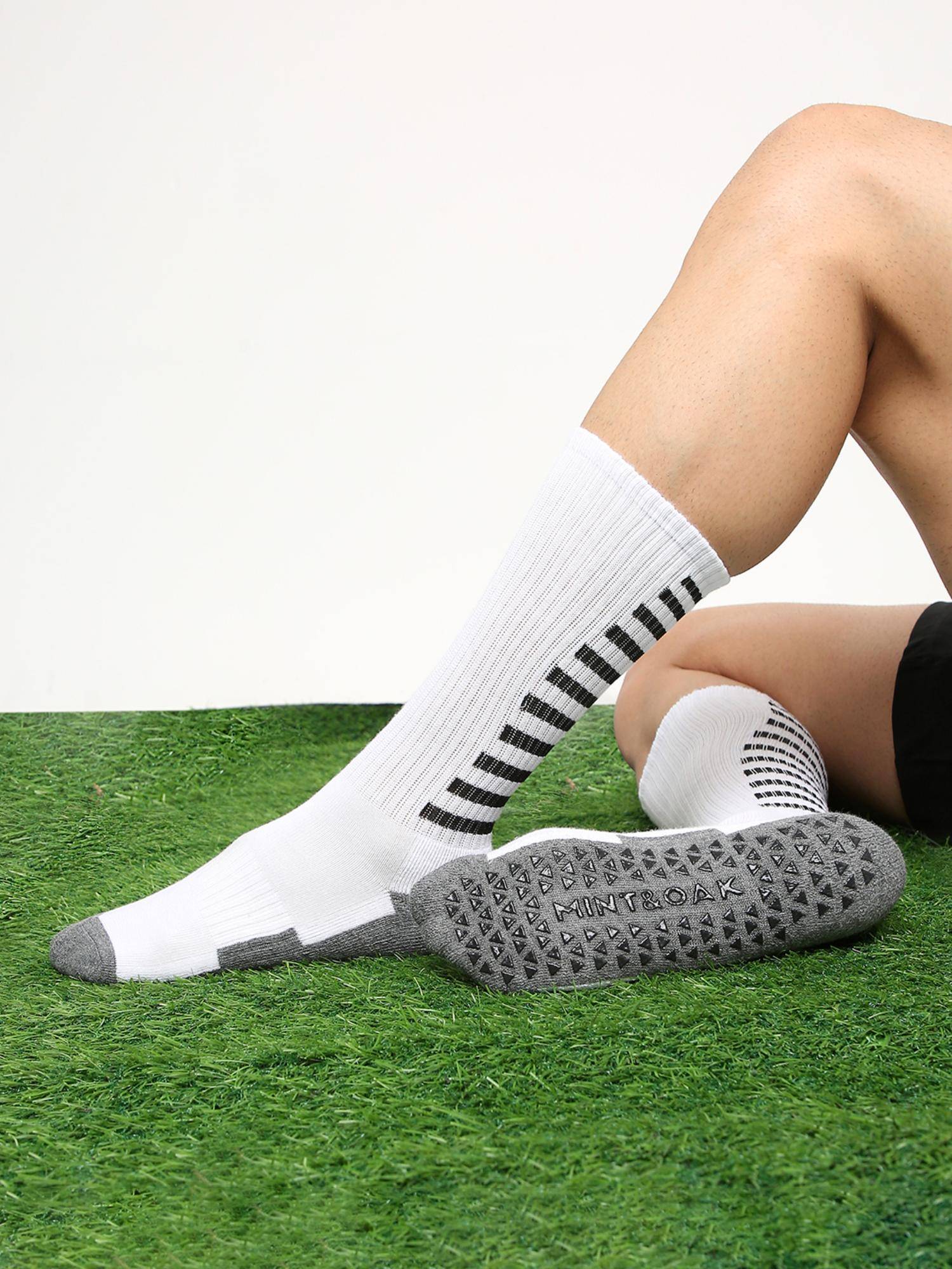 Mint & Oak White Grip Football Socks For Unisex