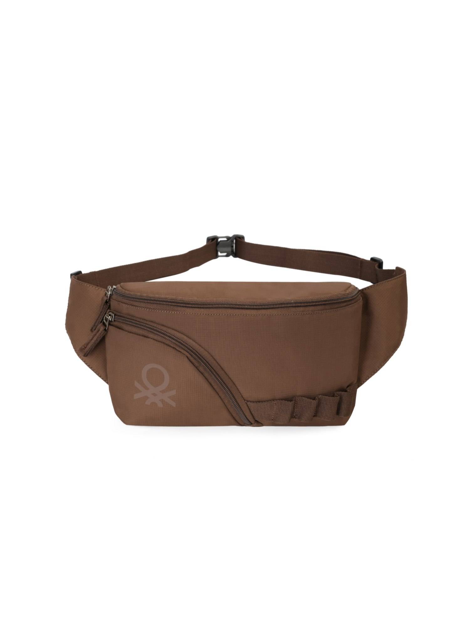 United Colors of Benetton Unisex Drift Polyester Solid-Plain Brown Waist Bag