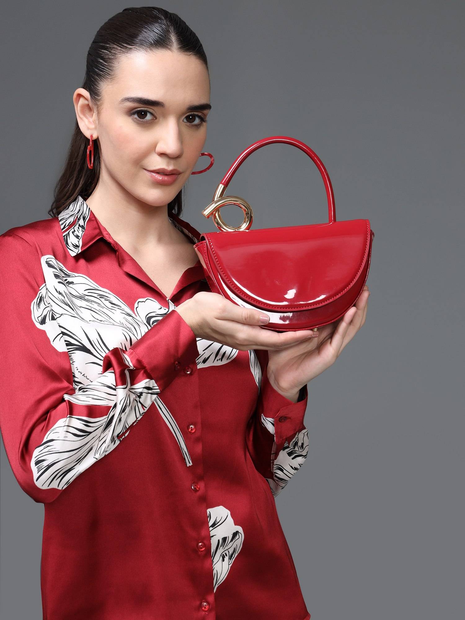 Kazo Orina Maroon Handbag (M)