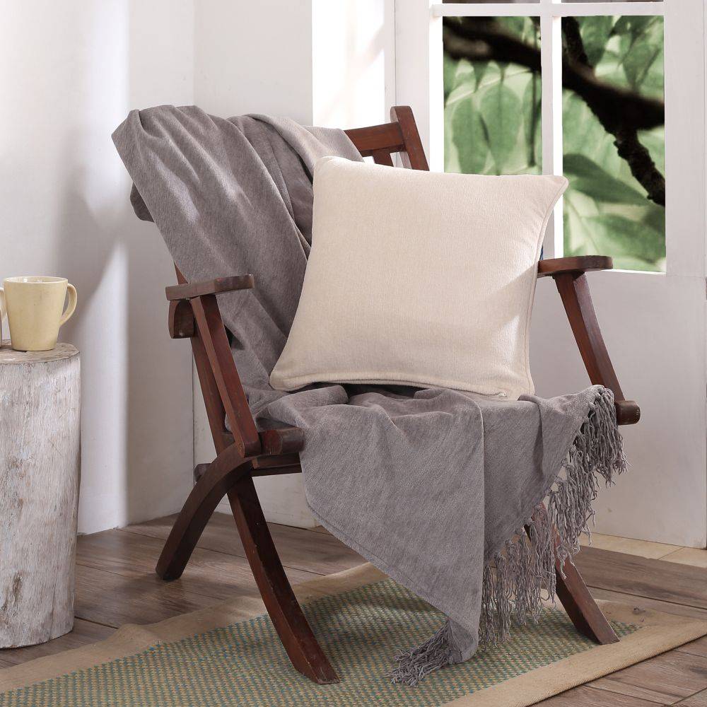 Maspar Colorart Jessica Solid 310gsm Cotton Beige Medium Cushion Cover