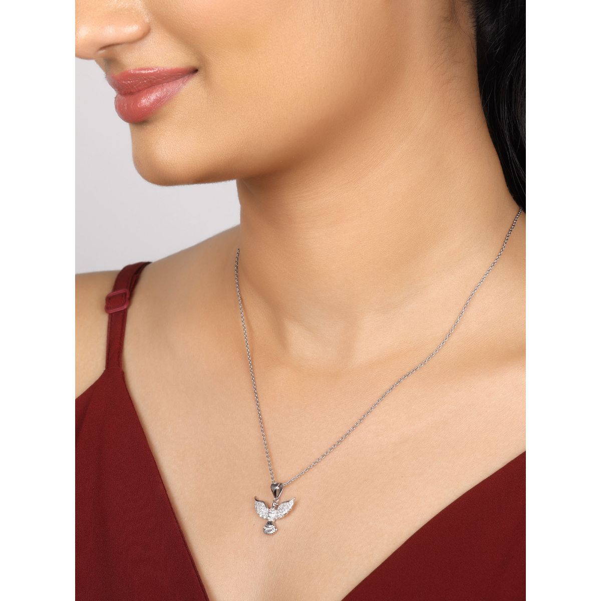 Real 925 Sterling Silver Radiant Angel Walking Heart Double Dangle Charm  fit Pandora Bracelet & Necklace For Women