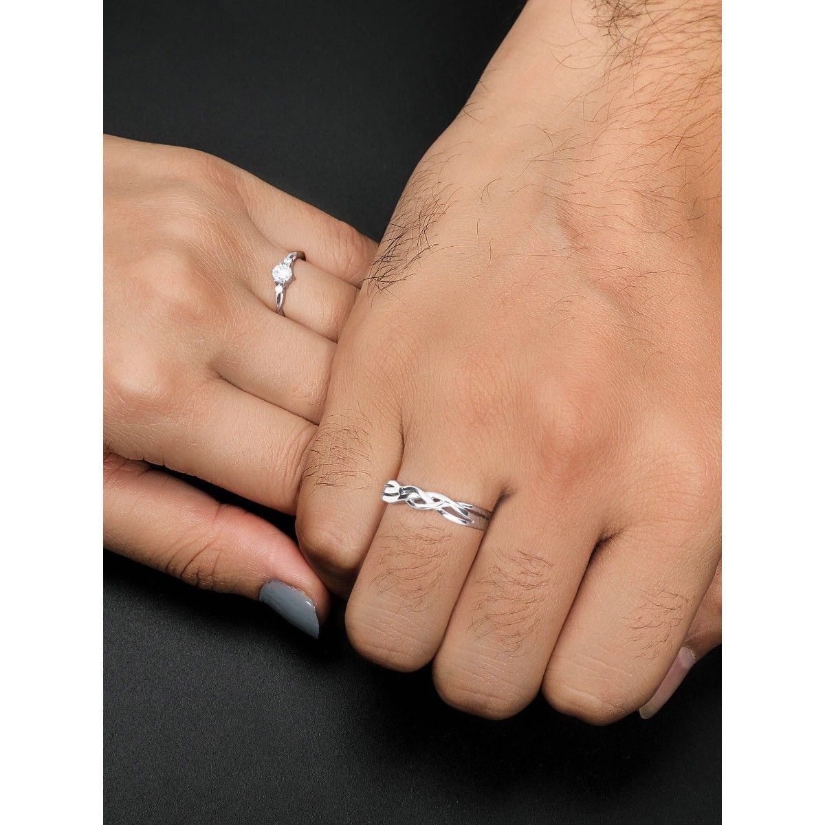 925 Sterling Silver Band Rings Couple | Silver 925 Wedding Couple Ring -  Real 925 - Aliexpress