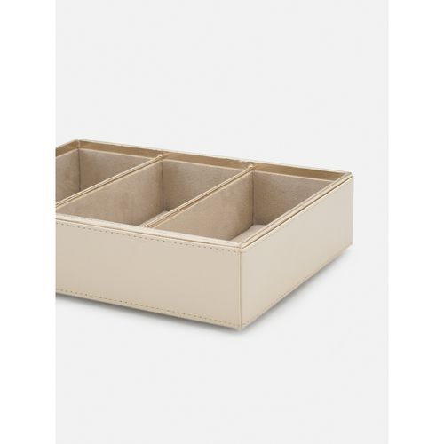 Pure Home and Living Pelle 3-Part Organizer Storage Box, 25x18x6 cm (Beige)  : : Home & Kitchen