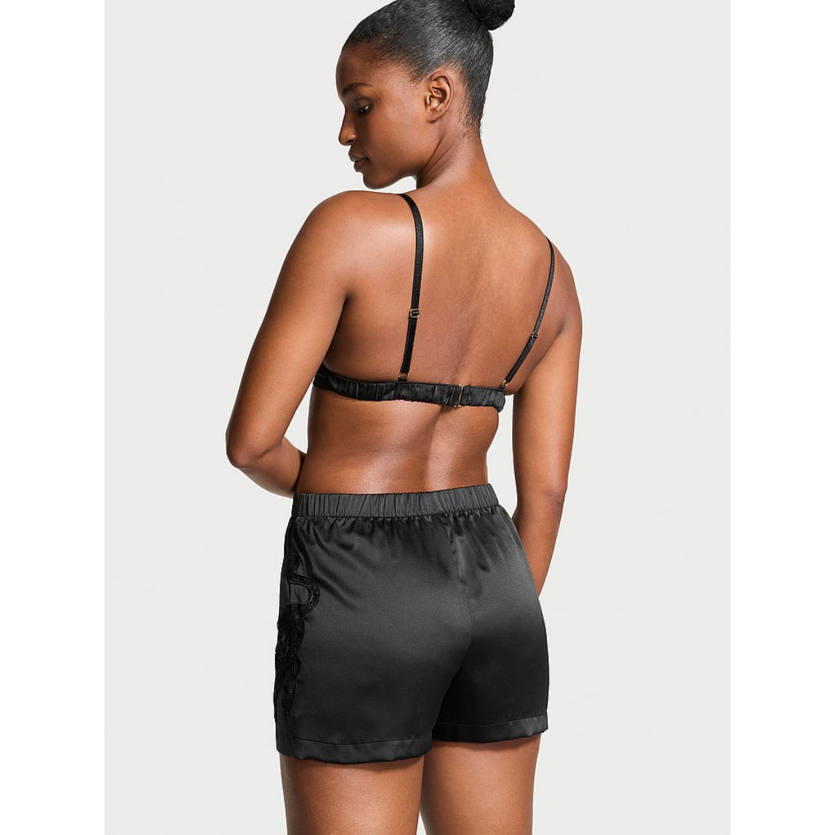 Buy Victoria's Secret Women Black Jaguar Satin Triangle Bralette