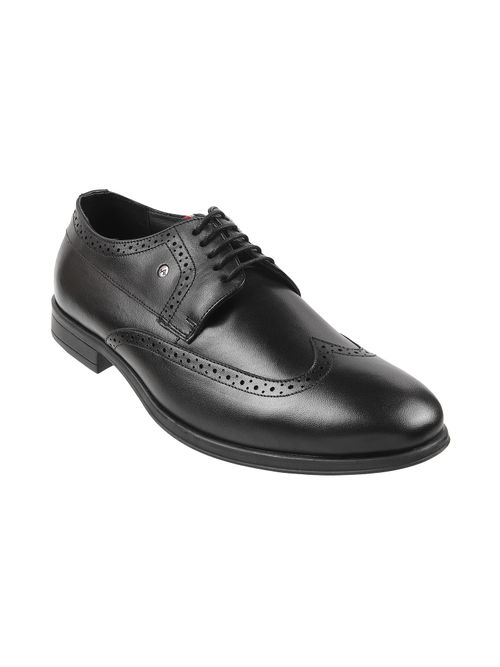 Buy Metro Men Leather Black Lace-Up Brogues Online