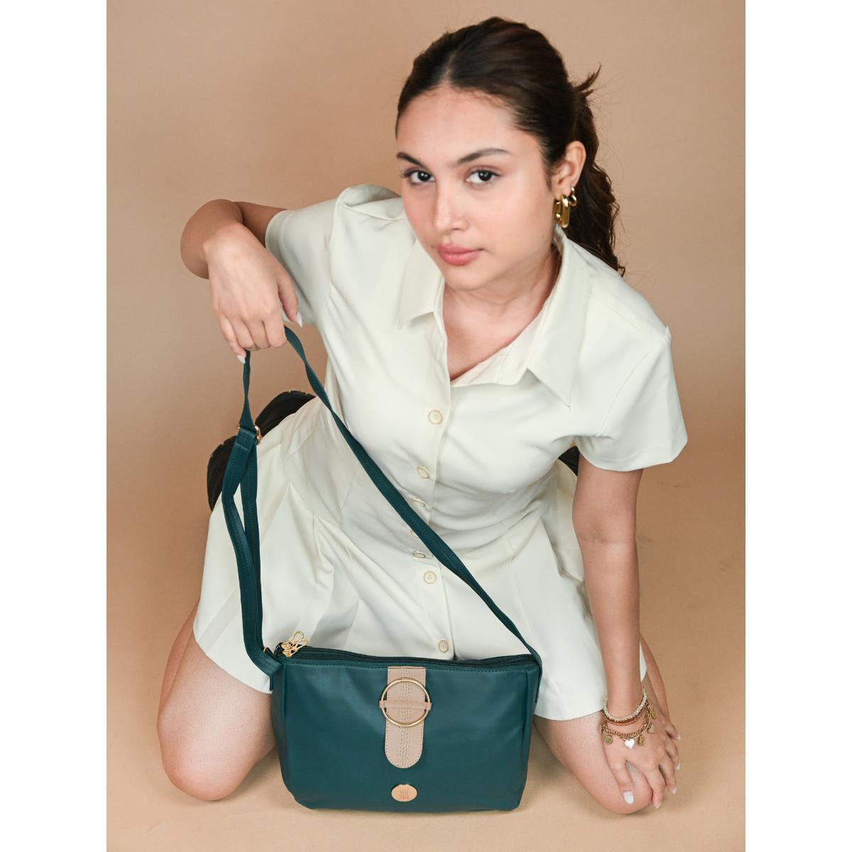 Buy Baggit Womens Levi Sling Bag Green M Online