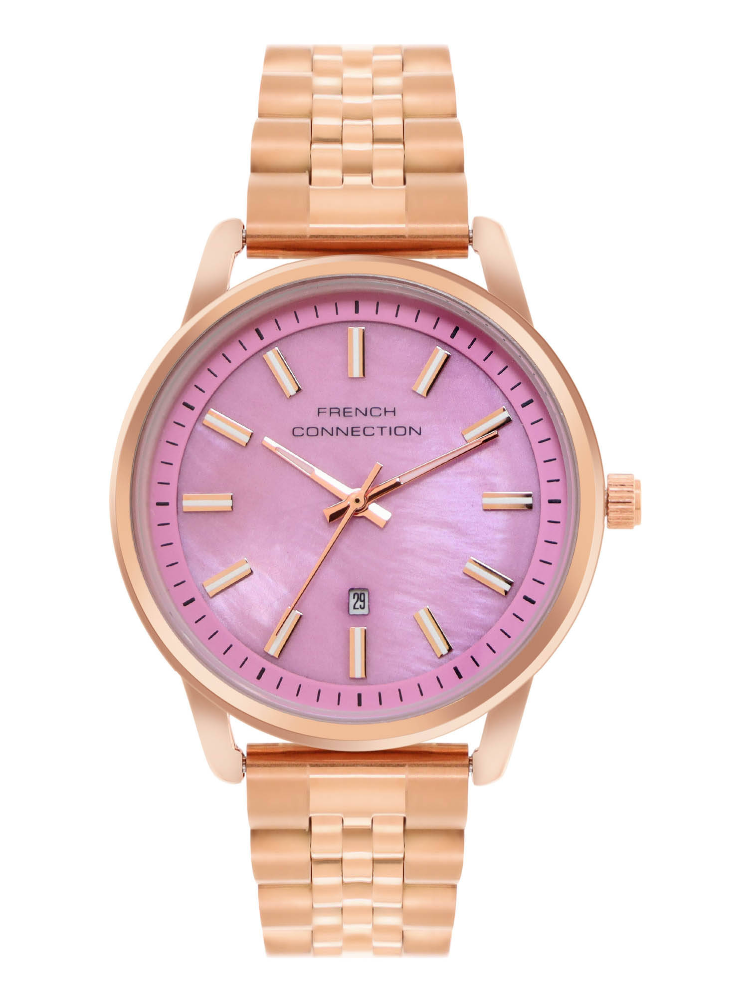 French Connection Purple Dial Analog Dated Watch for Women (FCB14RGM)