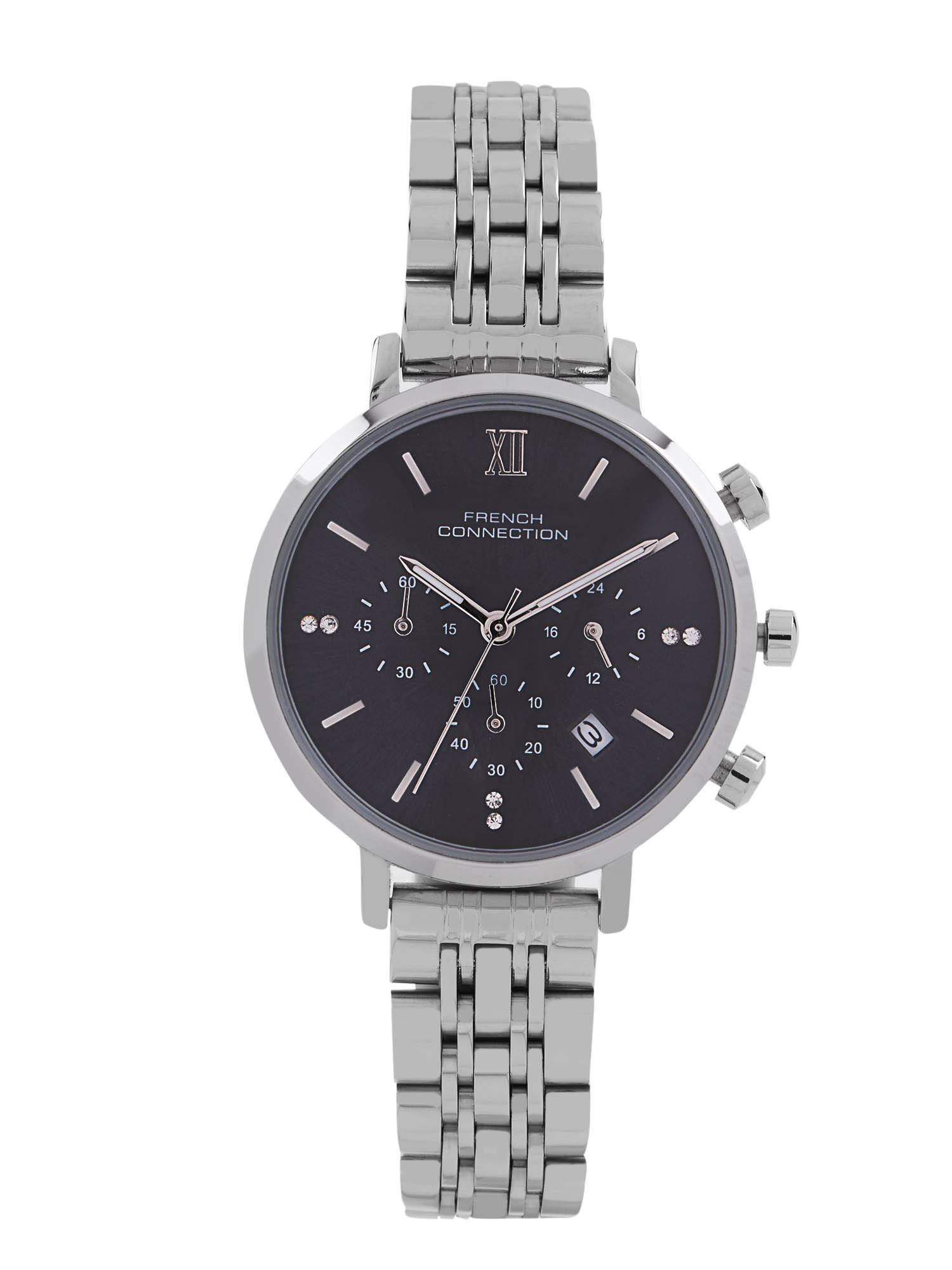 French Connection BLACK Dial Chronograph Watch for Women (FCN0127BSM)