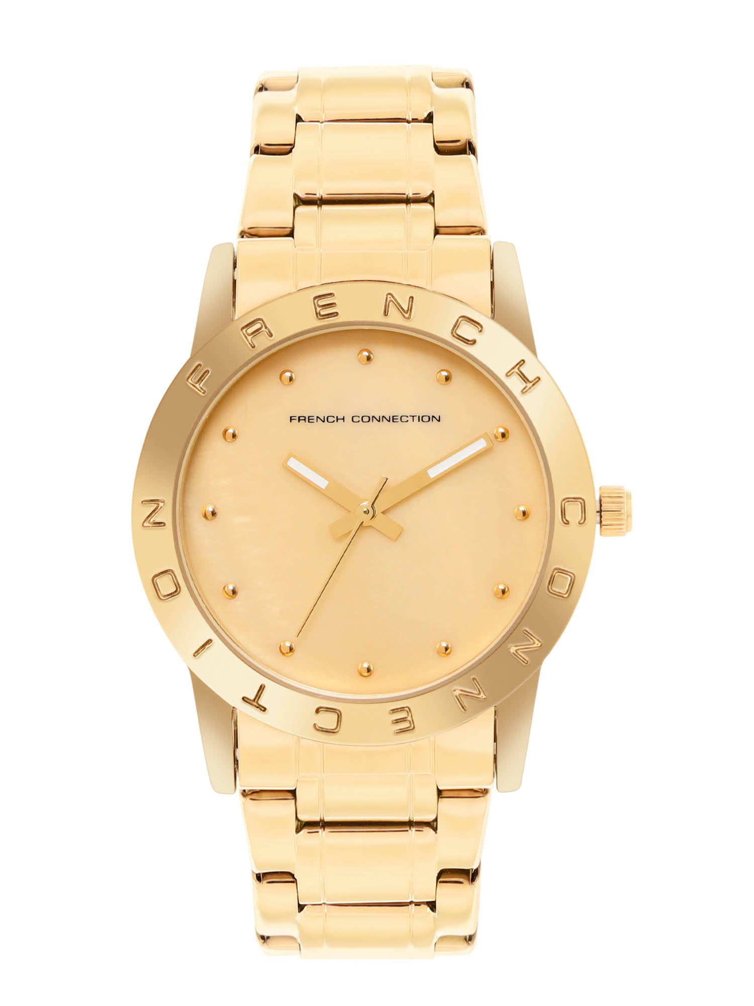 French Connection Champagne Dial Analog Watch for Women (Fcu8Gm)