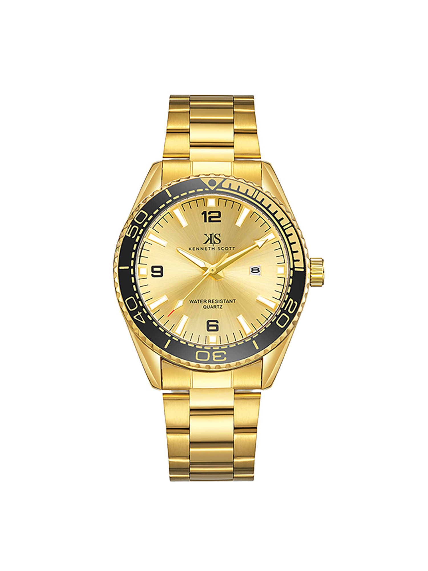 Kenneth Scott Men's Analog Champagne Dial Watch (K23024-Gbgcb)