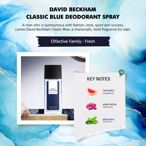 Buy David Beckham Classic Blue Deodorant Spray For Men Online