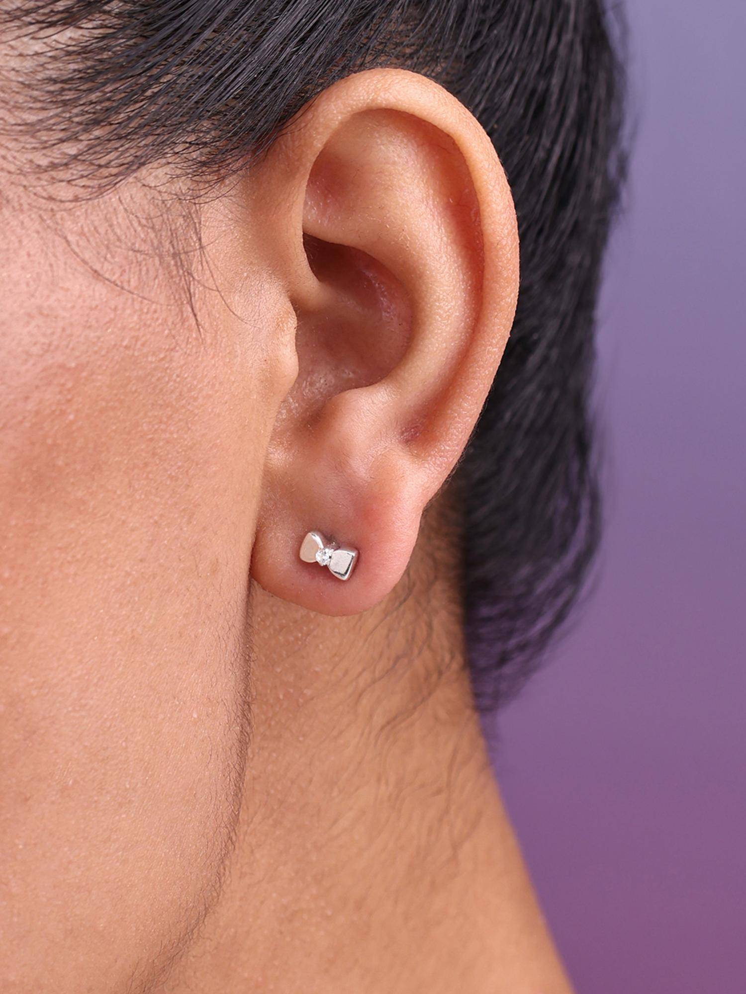 Shaya by CaratLane Cute Bow Earrings In 925 Silver