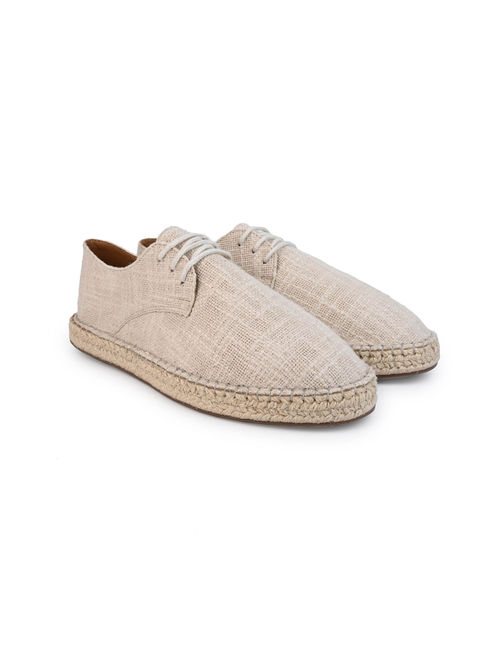 White Mens Cream Espadrilles Buy Styli Men Cream Low Ankle Lace Up
