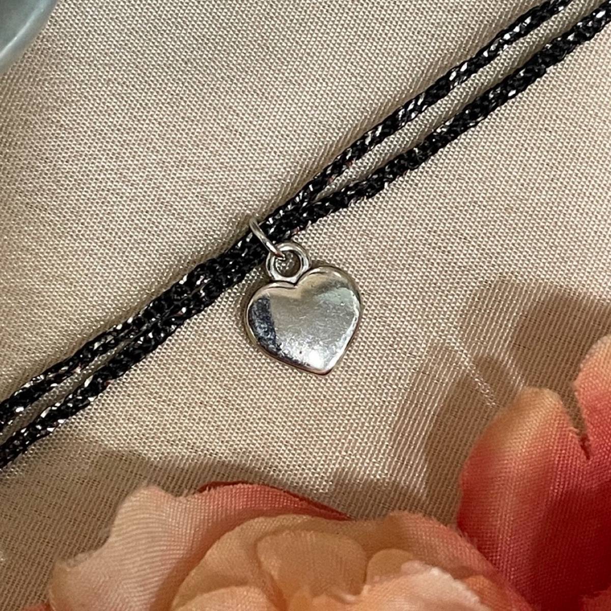 Digital Dress Room Silver Plated Heart Charm Pendant Thread Rakhi For Raksha Bandhan