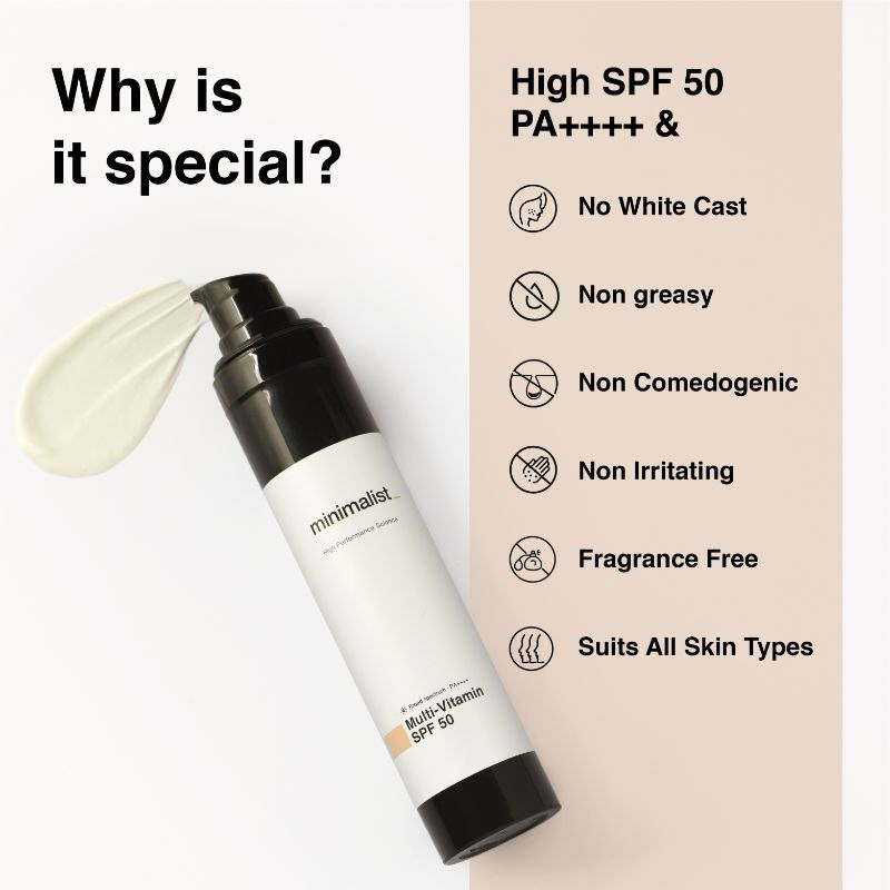 Minimalist Multi-vitamin SPF 50 PA ++++ Sunscreen For Complete Sun Protection: Buy Minimalist 