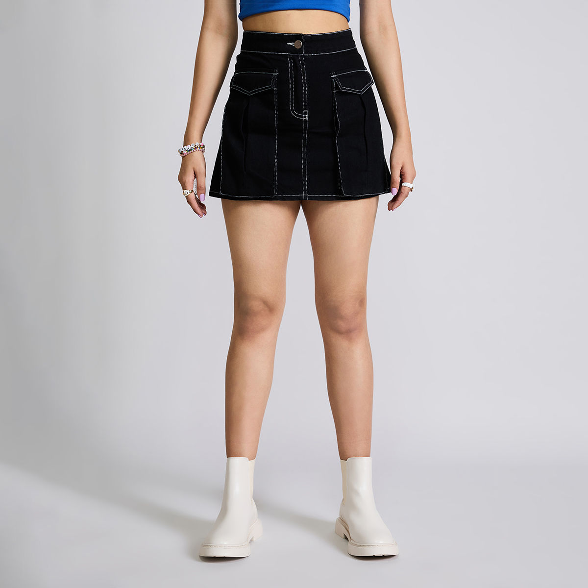 Forever21 Pleated Denim Mini Skirt ($15) ❤ liked on Polyvore featuring  skirts, mini skirts, short denim skirt, denim skirt… | Skirts, Mini skirts,  Velvet mini skirt