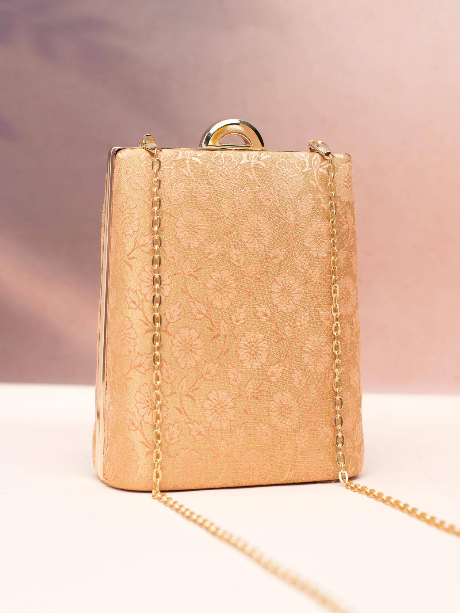 ARTKLIM Art Klim Peach Glow Clutch Bag with Detachable Strap