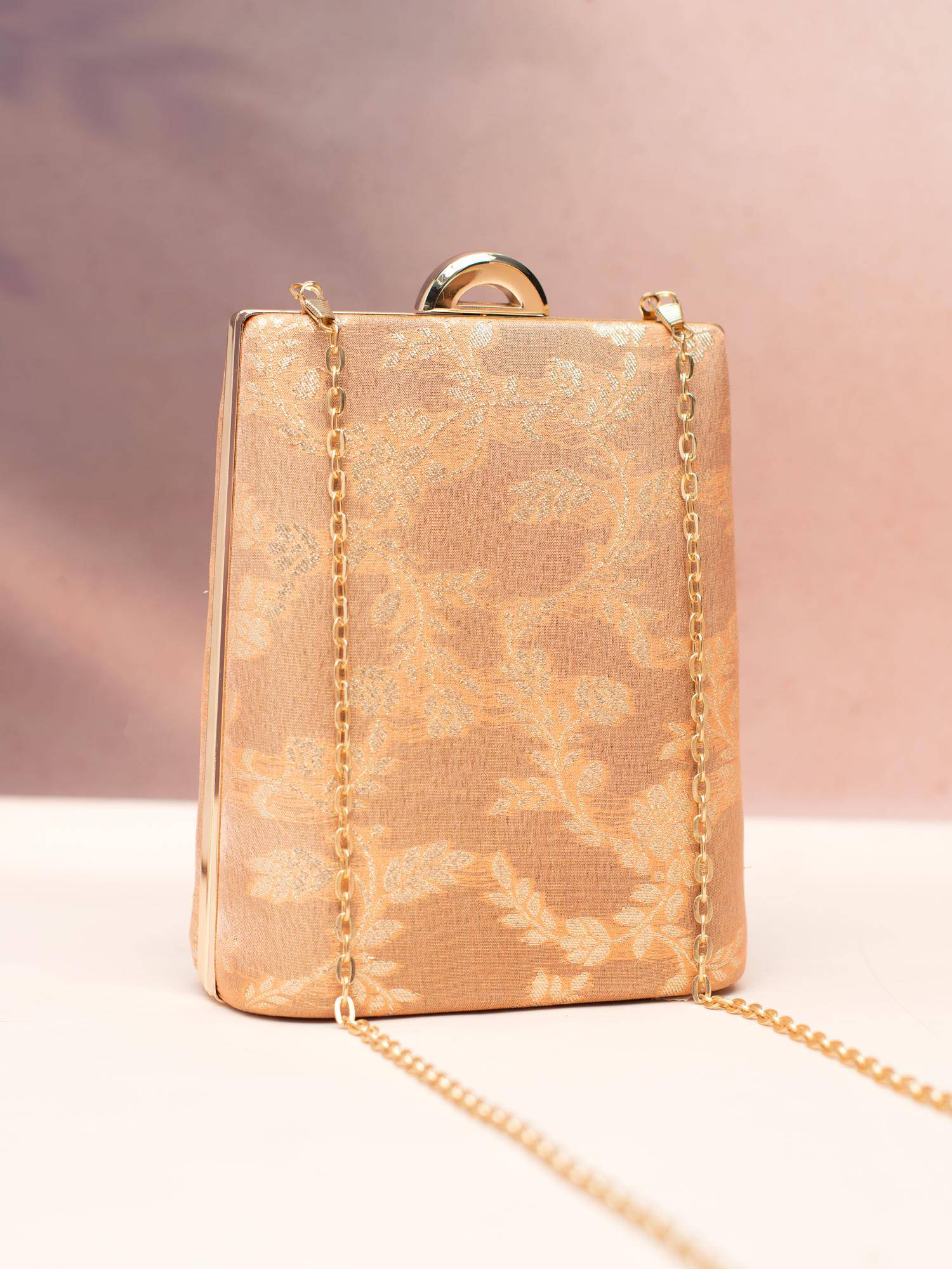 ARTKLIM Art Klim Gold Bloom Elegance Clutch Bag with Detachable Strap