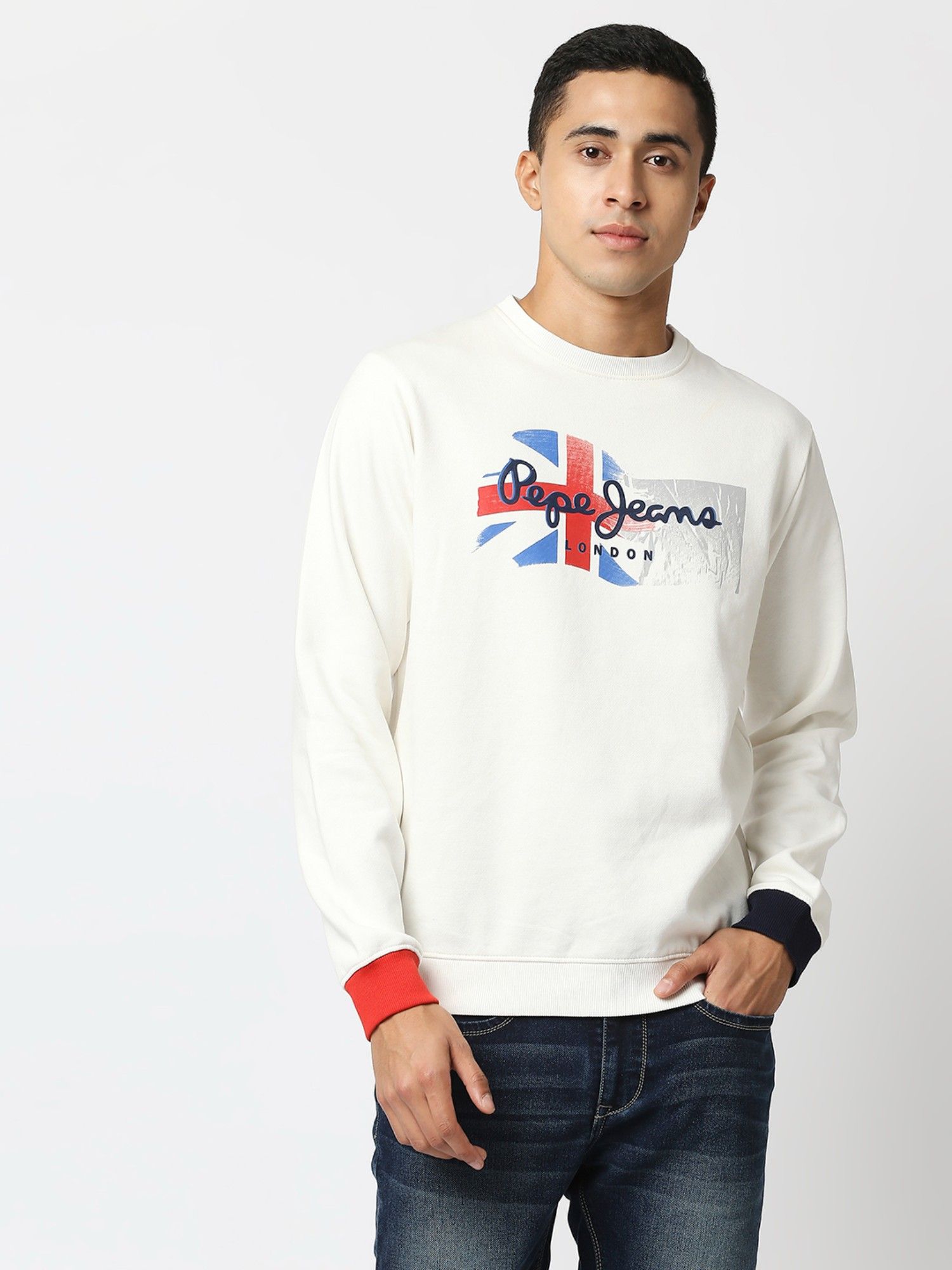 Pepe jeans 2025 white sweatshirt