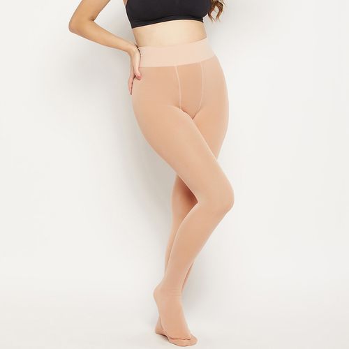Buy Secrets By ZeroKaata Women Solid Skin Opaque Pantyhose Stockings - Nude  online