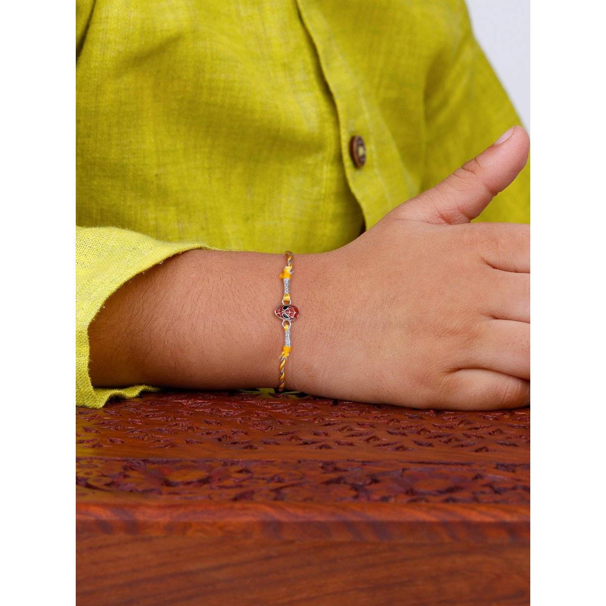 GIVA 925 Silver Spidey Rakhi with Roli Chawal